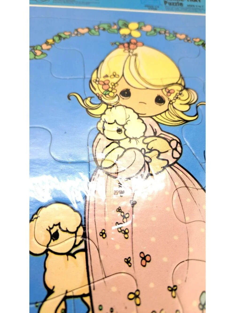Vintage Precious Moments Love Is Kind Frame Tray Puzzle 1992 Sam B Lamb Golden